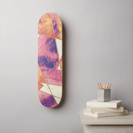 Geometrisch patroon uitwassen persoonlijk skateboard (Muurkunst)