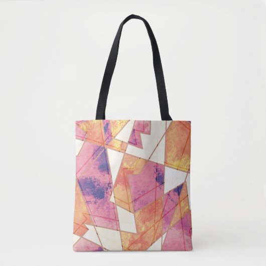 Geometrisch patroon uitwassen tote bag (Voorkant)
