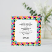 Geometrisch patroon van 80-jarige stijlfeestdagen kaart (Staand voorkant)