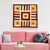 geometrisch patroon van Afrikaanse stammen Canvas Afdruk (Insitu (Woonkamer))