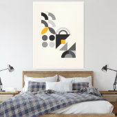 geometrisch patroon van Bauhaus Canvas Afdruk (Insitu (Slaapkamer))
