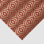 Geometrisch patroon van Bourgogne en Faux Gold Qua Tissuepapier (Detail)