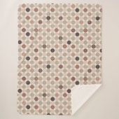 Geometrisch patroon van bruine en roze stippen sherpa deken (Voorkant)