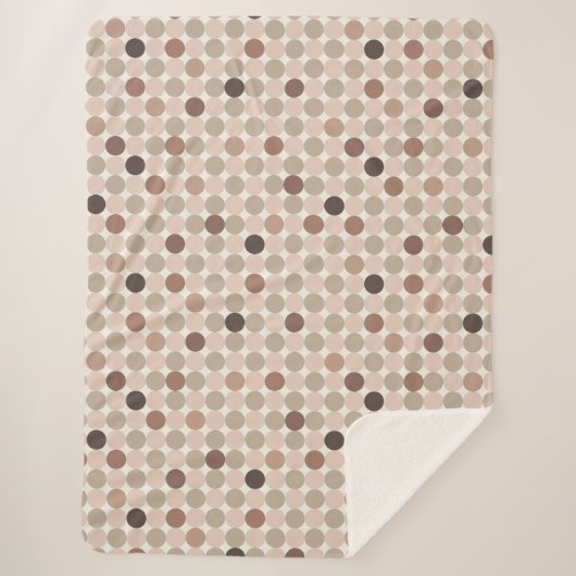 Geometrisch patroon van bruine en roze stippen sherpa deken (Voorkant)