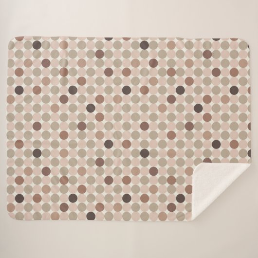 Geometrisch patroon van bruine en roze stippen sherpa deken (Voorkant (horizontaal))
