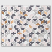 Geometrisch patroon van bruine en witte blokjes cadeaupapier (Vlak)