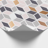 Geometrisch patroon van bruine en witte blokjes cadeaupapier (Hoek)