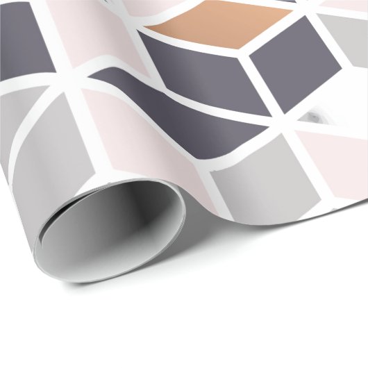 Geometrisch patroon van bruine en witte blokjes cadeaupapier (Rol Hoek)