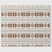 Geometrisch patroon van bruine en witte tribben cadeaupapier (Vlak)