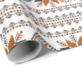 Geometrisch patroon van bruine en witte tribben cadeaupapier (Rol Hoek)