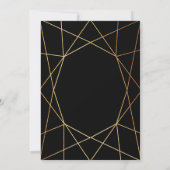 Geometrisch patroon van Chic Black & Gold Foil, Bi Kaart (Achterkant)