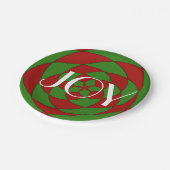 Geometrisch patroon van Christmas Joy Holiday Papieren Bordje (Gekanteld)