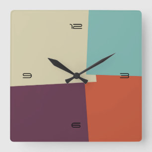 Geometrisch patroon van de abstracte Retrokleurenp Vierkante Klok