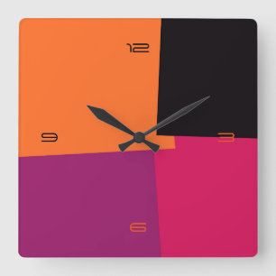 Geometrisch patroon van de abstracte Retrokleurenp Vierkante Klok