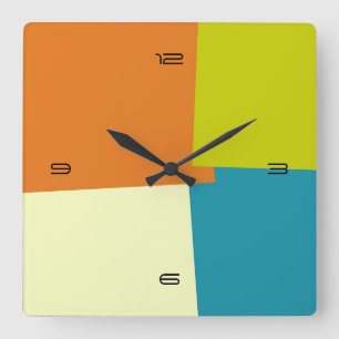 Geometrisch patroon van de abstracte Retrokleurenp Vierkante Klok