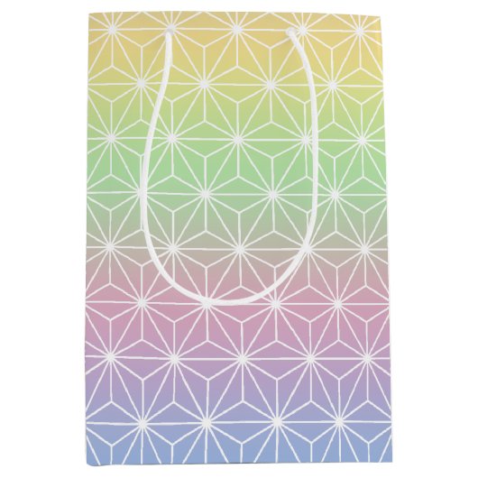 Geometrisch patroon van de asanoha mousserende reg medium cadeauzakje (Voorkant)