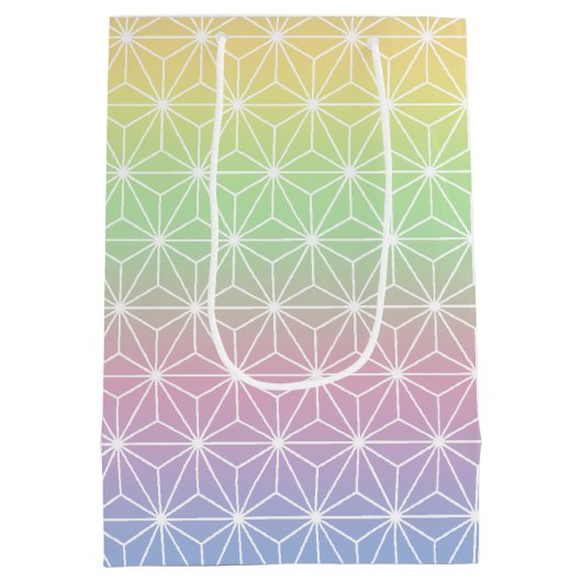 Geometrisch patroon van de asanoha mousserende reg medium cadeauzakje (Achterkant)