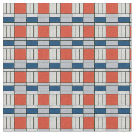 Geometrisch patroon van de blauwe en rode Retro Stof