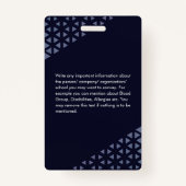 Geometrisch patroon van de foto van Cool Blue Gray Badge (Achterkant)