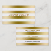 Geometrisch patroon van de goudstaven van Monogram Visitekaartje (Voorkant / Achterkant)