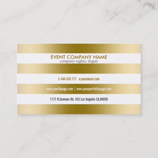 Geometrisch patroon van de goudstaven van Monogram Visitekaartje (Achterkant)