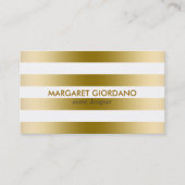 Geometrisch patroon van de goudstaven van Monogram Visitekaartje (Voorkant)