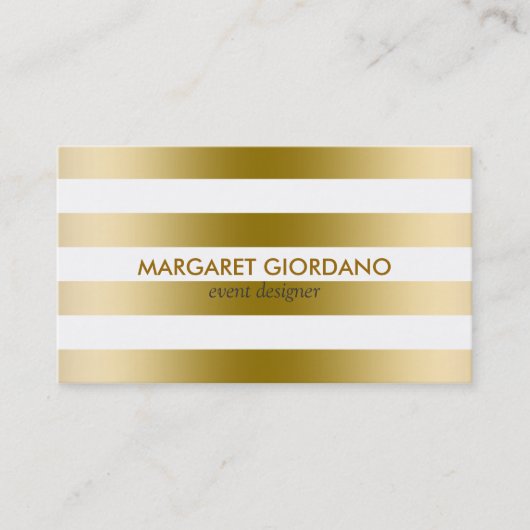 Geometrisch patroon van de goudstaven van Monogram Visitekaartje (Voorkant)