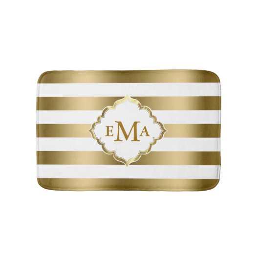 Geometrisch patroon van de goudstrook badmat (Voorkant)