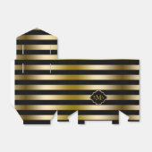 Geometrisch patroon van de goudstrook bedankdoosjes (Uitgevouwen)