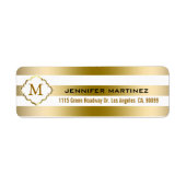 Geometrisch patroon van de goudstrook etiket (Voorkant)