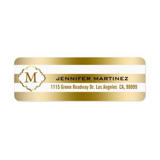 Geometrisch patroon van de goudstrook etiket (Voorkant)