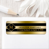 Geometrisch patroon van de goudstrook etiket (Insitu)