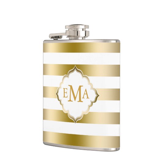 Geometrisch patroon van de goudstrook heupfles (Links)