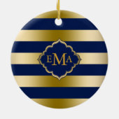 Geometrisch patroon van de goudstrook keramisch ornament (Achterkant)