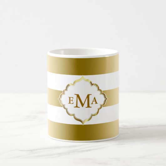 Geometrisch patroon van de goudstrook koffiemok (Center)