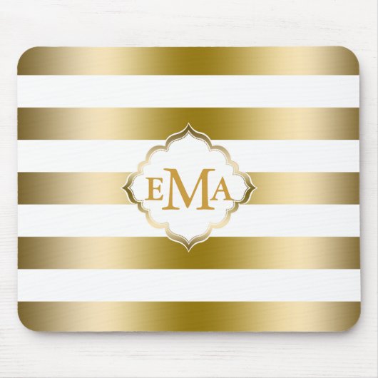 Geometrisch patroon van de goudstrook muismat (Voorkant)
