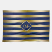 Geometrisch patroon van de goudstrook theedoek (Horizontaal)