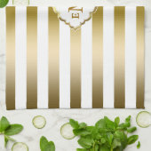 Geometrisch patroon van de goudstrook theedoek (Gevouwen)