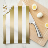 Geometrisch patroon van de goudstrook theedoek (Quarter Fold)