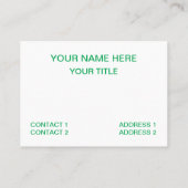 Geometrisch patroon van de groene diamantdriehoek visitekaartje (Achterkant)