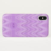geometrisch patroon van de lavenaarsgolf, monogram Case-Mate iPhone case (Achterkant (horizontaal))
