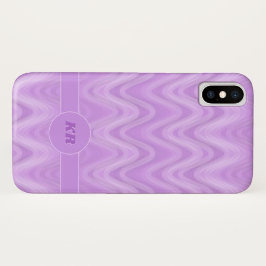 geometrisch patroon van de lavenaarsgolf, monogram Case-Mate iPhone case (Achterkant (horizontaal))