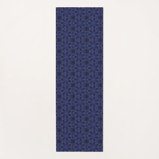 Geometrisch patroon van de Navy blue bliksemster Yogamat (Voorkant)