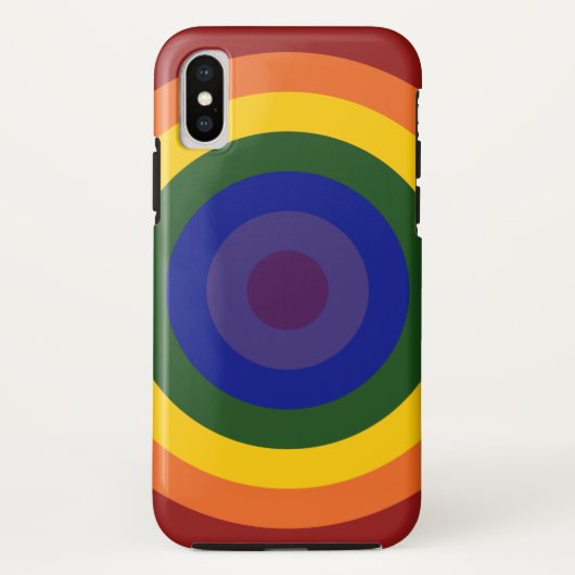 Geometrisch patroon van de regenboogbullseye Case-Mate iPhone case (Achterkant)