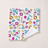 Geometrisch patroon van de Retro van 80-kleuren Bad Handdoek (Wasdoekje)