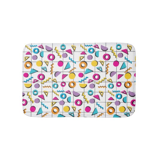 Geometrisch patroon van de Retro van 80-kleuren Badmat (Voorkant)