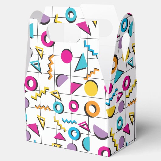 Geometrisch patroon van de Retro van 80-kleuren Bedankdoosjes (Geopend)