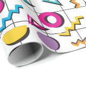 Geometrisch patroon van de Retro van 80-kleuren Cadeaupapier (Rol Hoek)