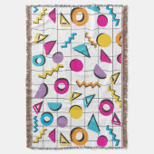 Geometrisch patroon van de Retro van 80-kleuren Deken (Voorkant Verticaal)