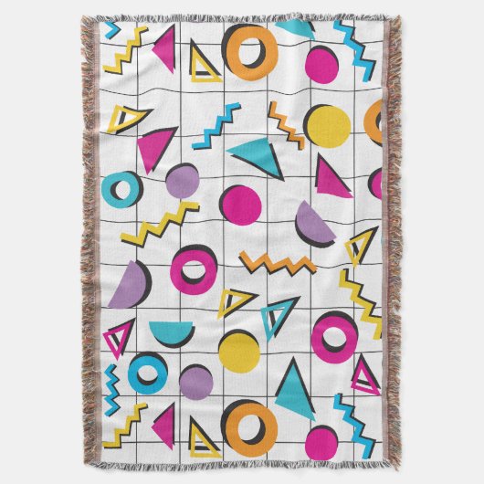 Geometrisch patroon van de Retro van 80-kleuren Deken (Voorkant Verticaal)